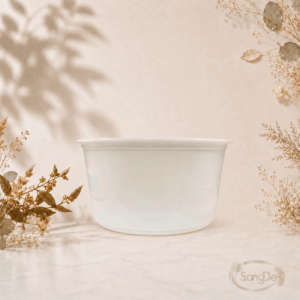 P1500白色塑膠扁碗,耐高溫100-140度,可微波材質,PP射出材質,1500CC火鍋碗,300入/箱