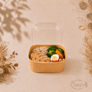 牛皮紙正方形碗 1200ml 6號,可用於西式餐點.燉飯.義大利麵.糕點等等,非常輕便好外帶,300入/箱