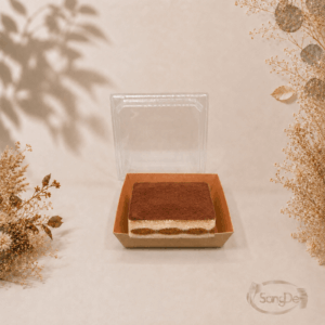 2號牛皮正方輕食盒,常使用於沙拉.舒芙蕾.壽司.蛋糕甜點等等,牛皮餐盒配硬質透明蓋,500入/箱