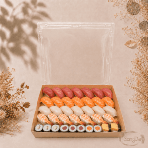 PA2323輕食盒,可用於生魚片,握壽司,各式日式料理,炸物,牛皮大輕食盒,牛皮九宮格盒,200入/箱