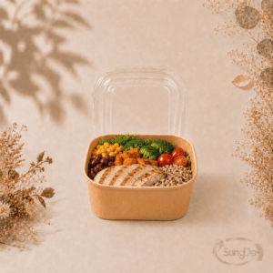 牛皮紙正方形碗 1400ml 7號,可用於西式餐點.燉飯.義大利麵.糕點等等,非常輕便好外帶,300入/箱