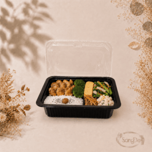 RA50單格通用黑色食品盒,PP單格黑色塑膠盒,外帶微波便當盒,保鮮盒500入/箱