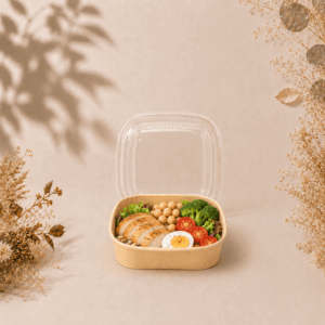 牛皮紙正方形碗 750ml 4號,可用於沙拉.丼飯碗.精緻餐盒等等,非常輕便好外帶,300入/箱