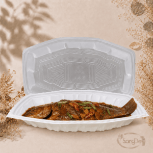 C019大魚型微波盒,常用於年節魚品.大型蒸魚.辦桌蒸魚外帶等等,年菜送禮大眾喜愛選擇容器,200入/箱