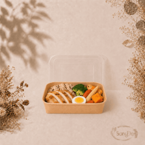 R800牛皮單格餐盒,可用於輕食沙拉,外帶便當盒,輕鬆小點炸物,500入/箱