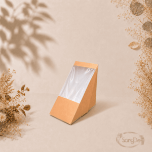 卡扣式盒蓋,透明開窗設計,二號開窗三明治盒,適用於早餐店.咖啡廳.網美餐廳外帶三明治盒,500入/箱
