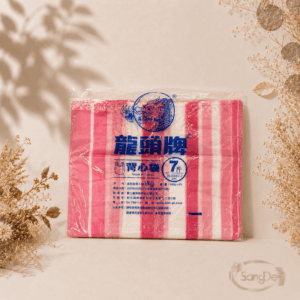 龍頭牌,七斤紅白條紋提袋,材質HDPE高密度聚乙烯,七斤條花提袋,七斤紅條提袋,40包/件