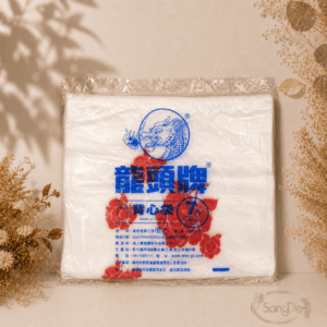 龍頭牌,七斤白色印紅花提袋,材質HDPE高密度聚乙烯,七斤白花提袋,七斤紅花提袋,40包/件