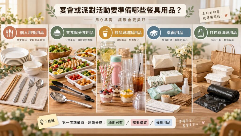 宴會或派對活動要準備哪些餐具用品