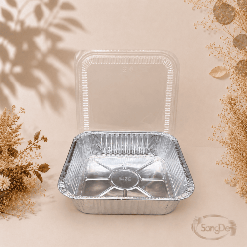 1452正方鋁盒, 可裝盛焗烤飯麵.蛤蜊絲瓜.烤肉食材.奶油金針菇,600入/箱