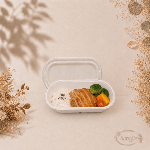 58號單格植纖餐盒1000cc,可放輕食.沙拉.吐司.健康餐.義大利麵.排餐類等等,可分解回收環保材質,500入/箱