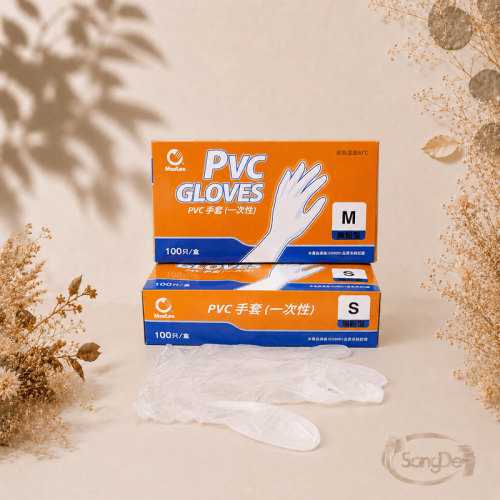 PVC無粉手術手套,透明無粉手套,常用於美髮.居家打掃清潔.餐飲業.基礎照護與檢察使用