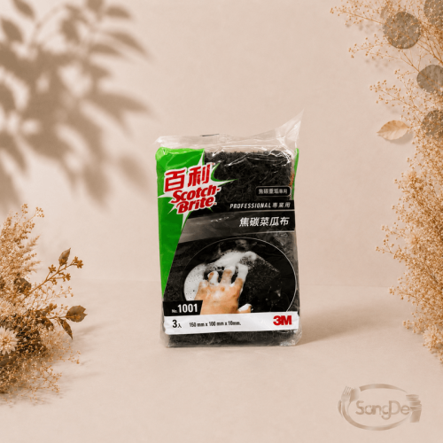 黑金剛菜瓜布,黑色菜瓜布,家用營業用都適合,重油汙非常適合,3入/包,60入/箱